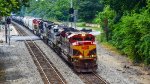 KCS 4042 leads a mixed freight train